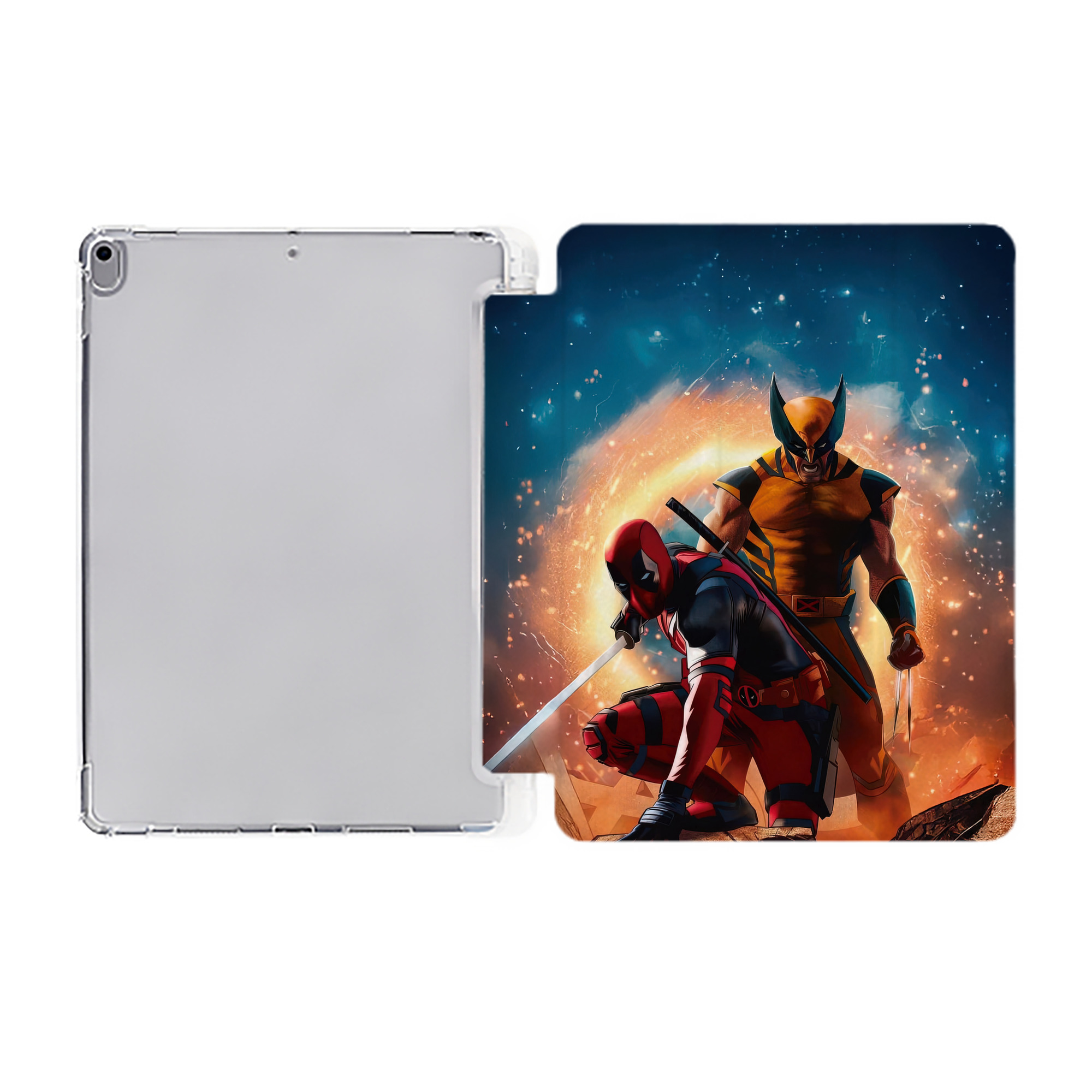 （画像用） Deadpool デッドプール IPad ケース ペン収納付き 三つ折りスタンド PUレザー×シリコン 対応機種9.5/10.5/10.9インチ
